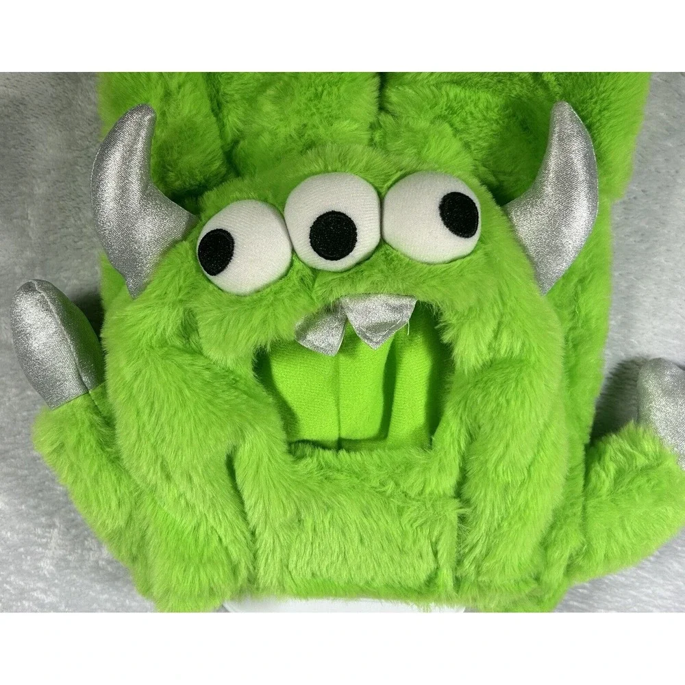 NWT Cat Dog Halloween Costume Three Eyed Monster Plush Small Green Pet Outfit